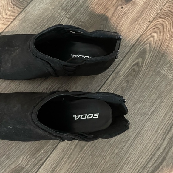 Soda Black Faux Suede Booties - Picture 3 of 8